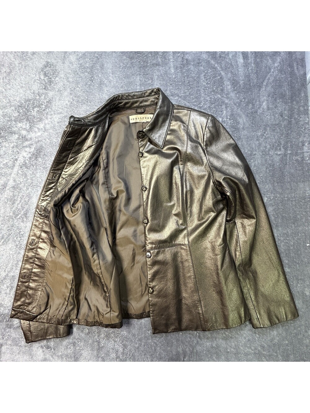 Apostrophe Metallic Button Front Jacket Bronze - Picture 3 of 11